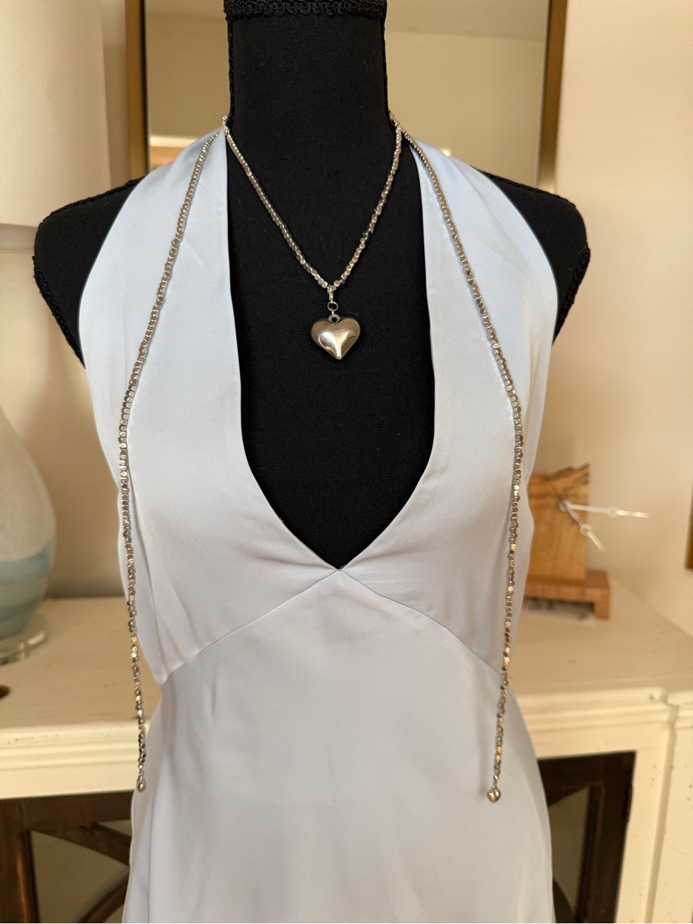 Aritzia satin halter top mini dress or top.